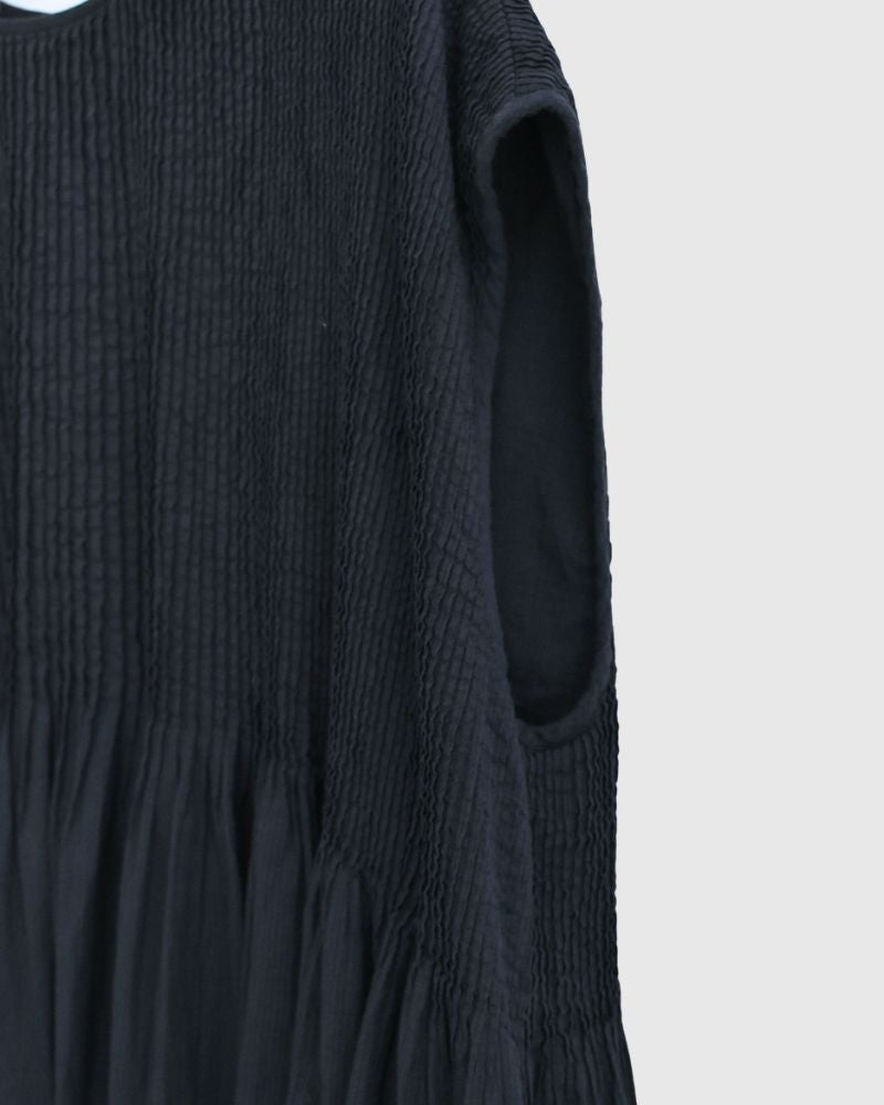 CREW-NECK F/SL DRESS WITH PINTUCK Marine