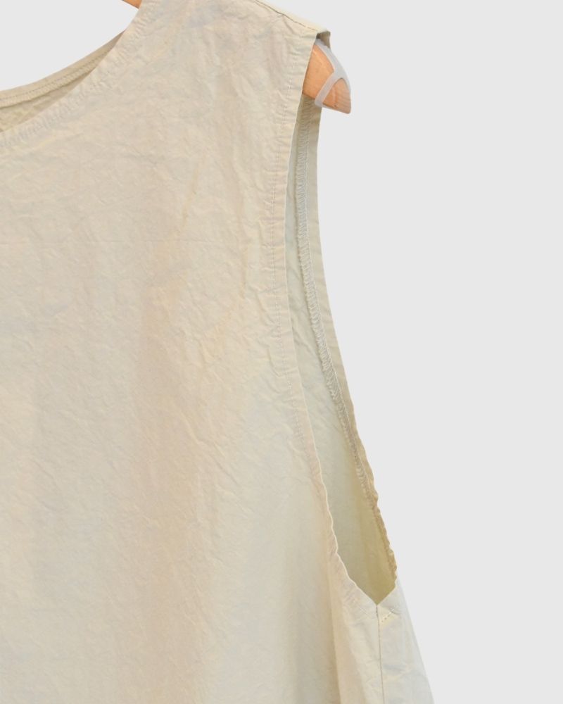 シュリンクノースリーブトップス Beige