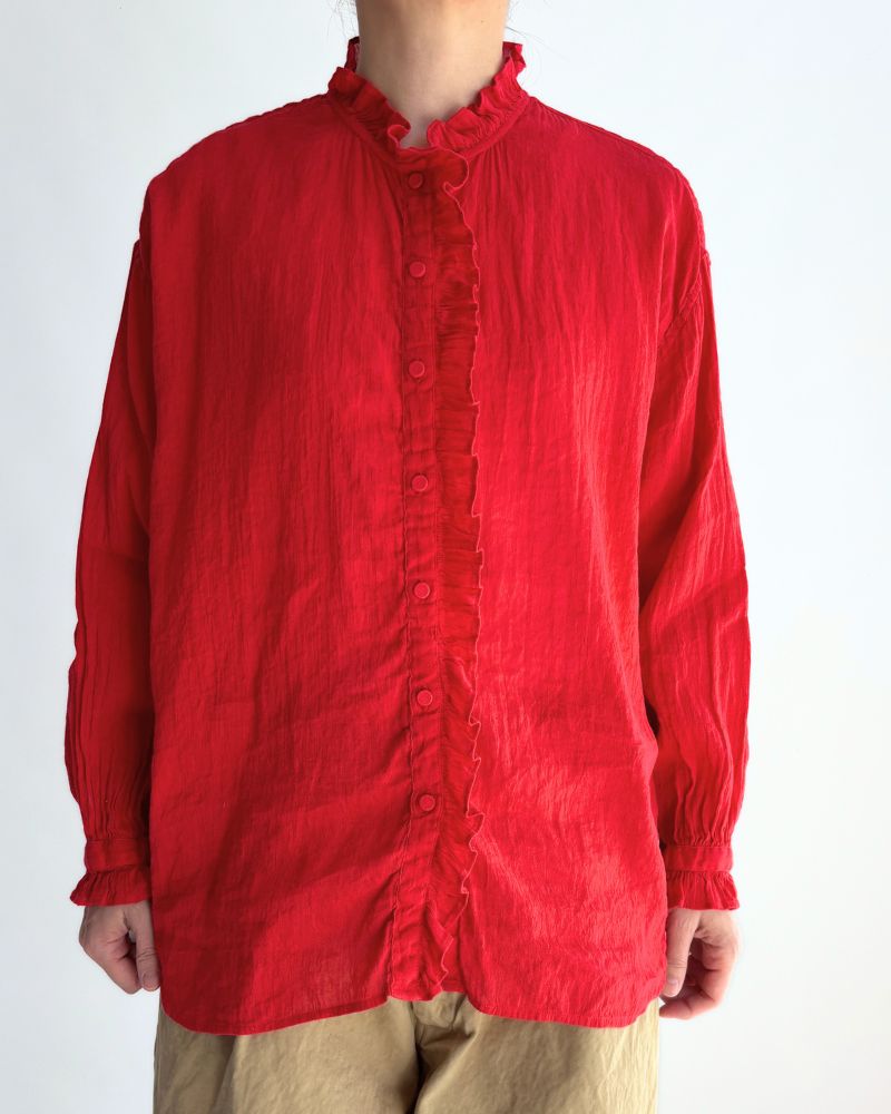 FRILL COLLAR SHIRTS DeepRed