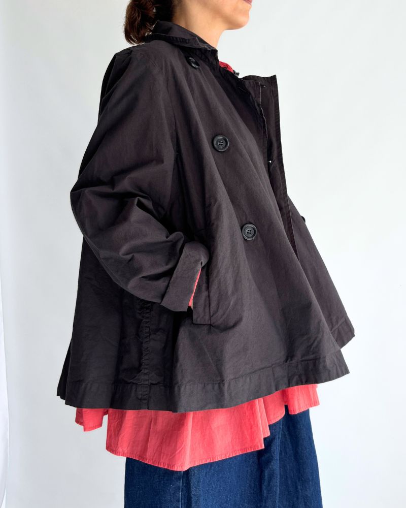 ダブルボタンショートコート CharcoalGray