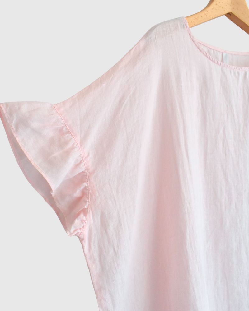 フリルトップ ブラウス Pink