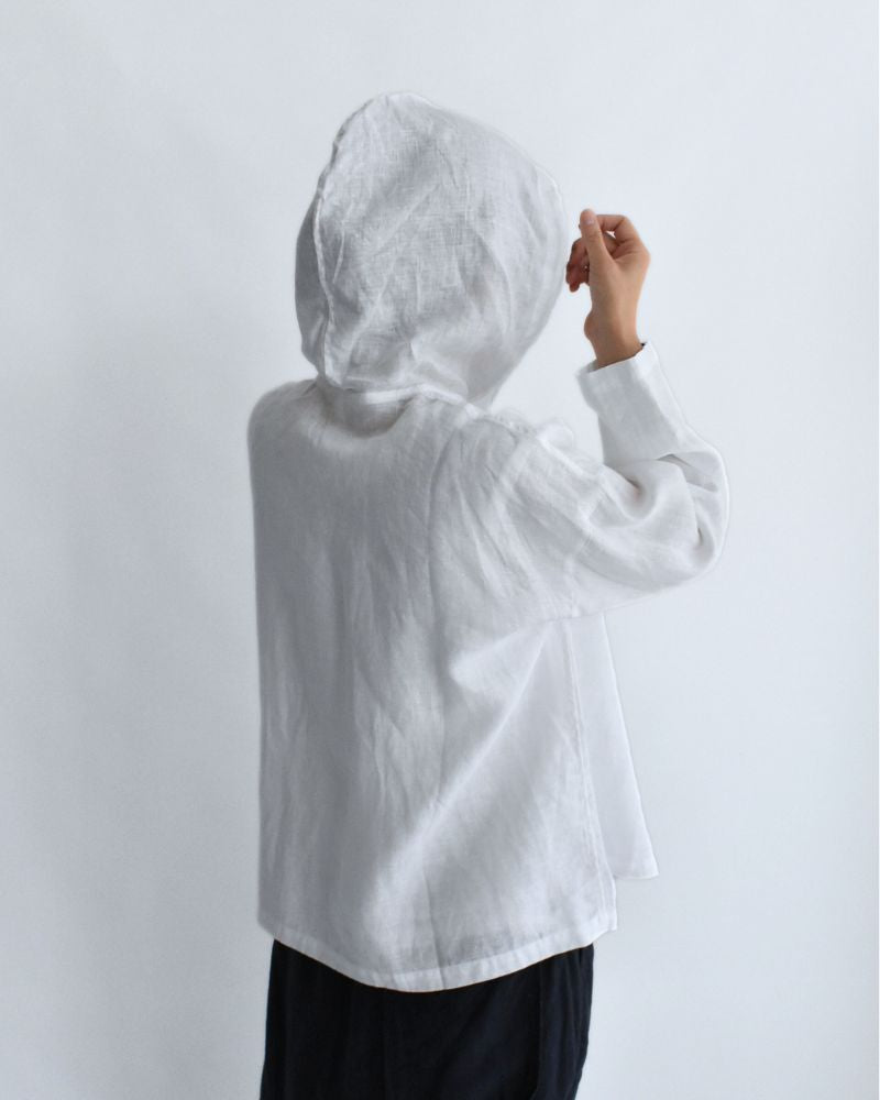 フーディシャツ（LINEN） White