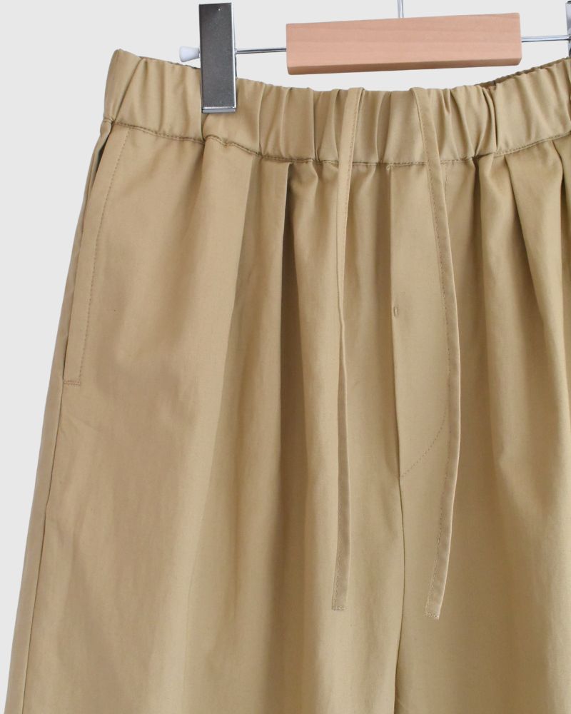 COTTON/LINEN DYED WEATHER 2TUCK TAPERED EASY PANTS Beige