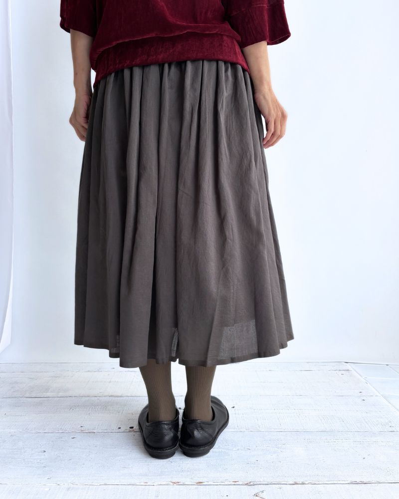 RAJASTHAN TUCK GATHERED SKIRT WITH LINING Gray