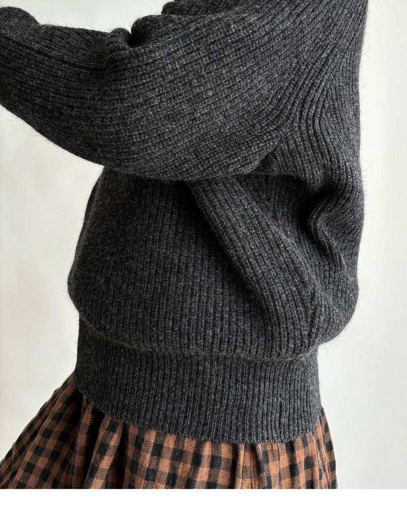 JAPAN RIDGE KNITTING PULLOVER Charcoal