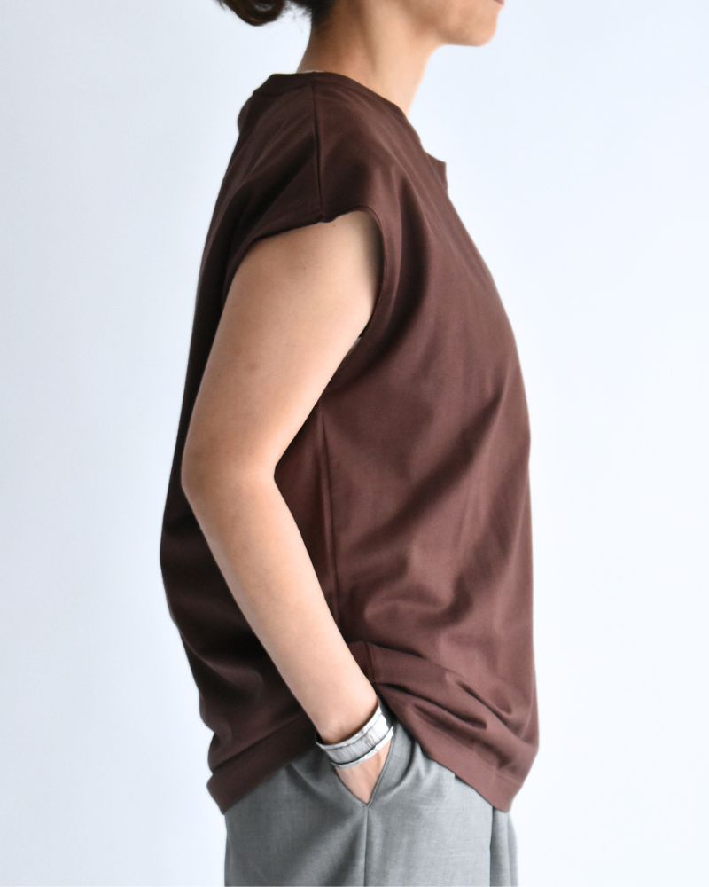 CALM フレンチスリーブTシャツ Brown