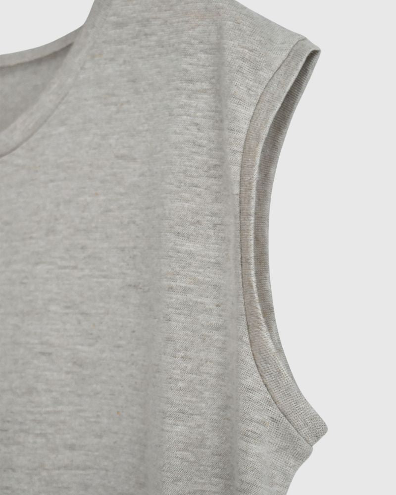 クルーネック ノースリーブTシャツ Natural