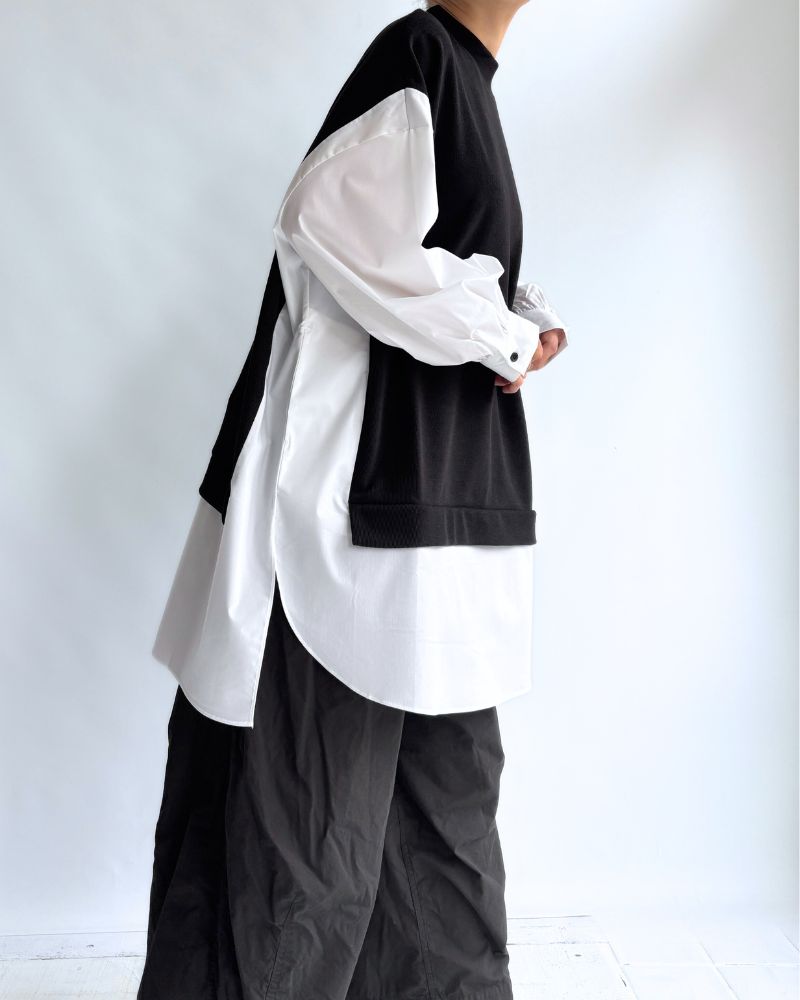 ニットコンビトップス 'JOHA' Black