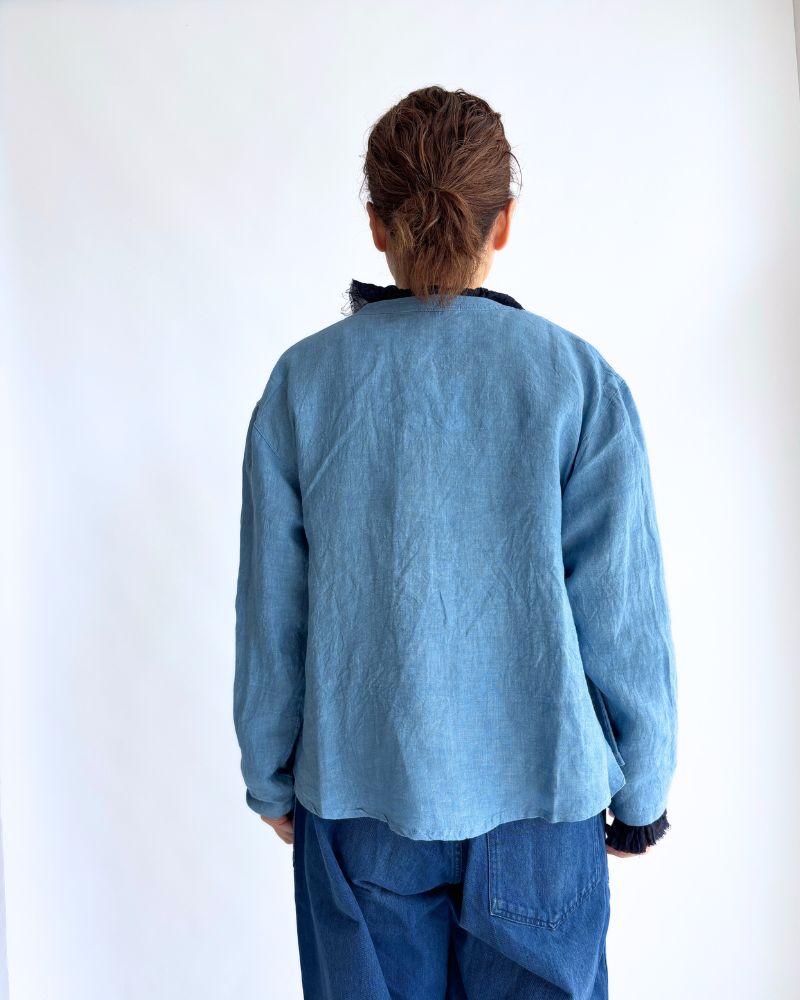 インディゴリネン カシュクールシャツ LightBlue