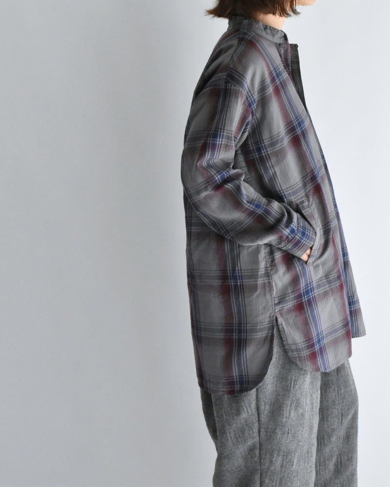 STAND COLLAR SHIRT Blue