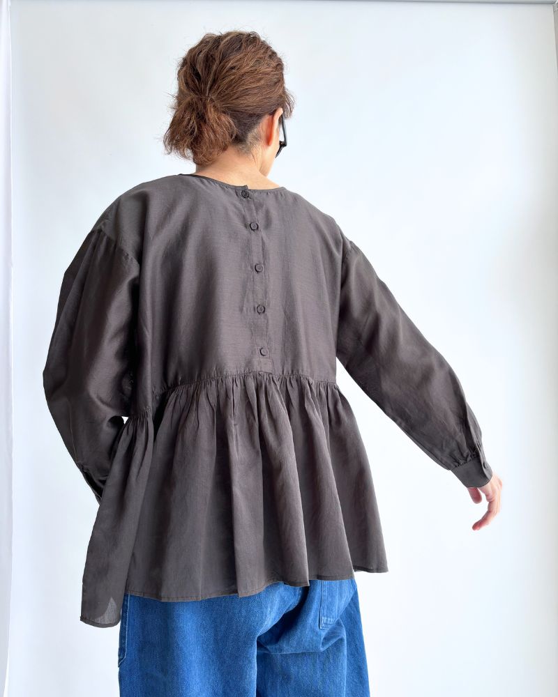 RAHASTHAN TUCK GATHERED PULLOVER Gray