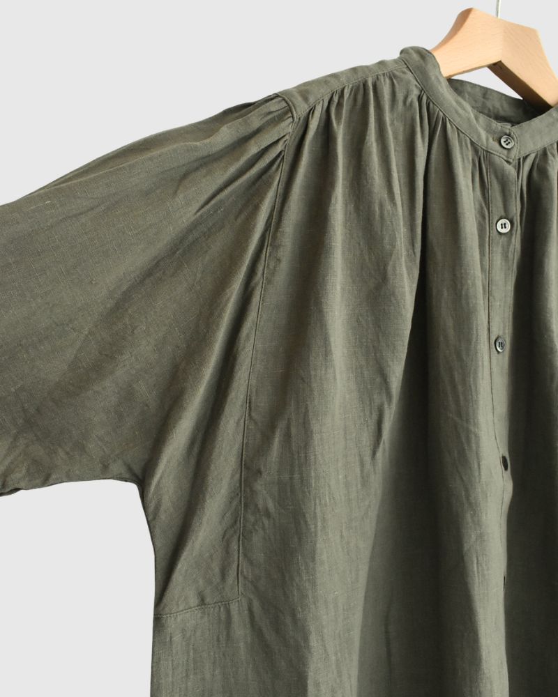 フレンチリネン シャツ Khaki