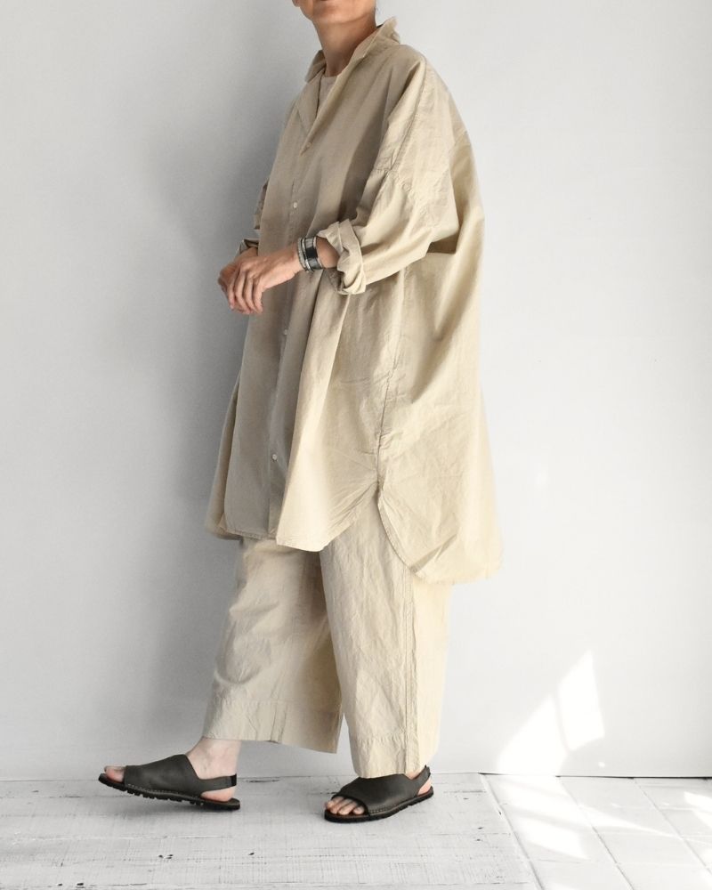 シュリンクオープンカラーシャツ Beige