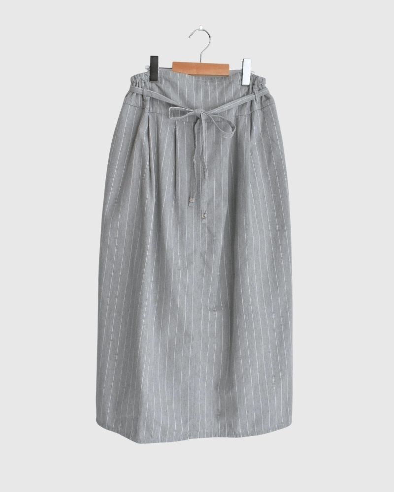 【sale】サロペットにもなるストライプスカート Gray