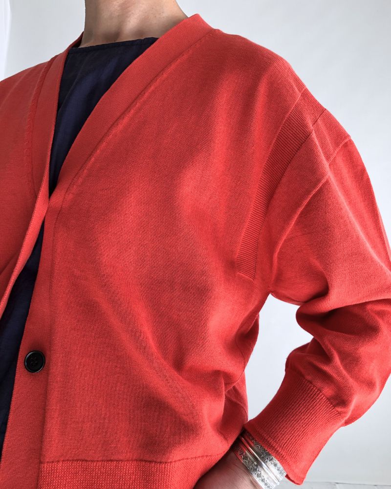 COVE Vネックショートカーディガン Orange