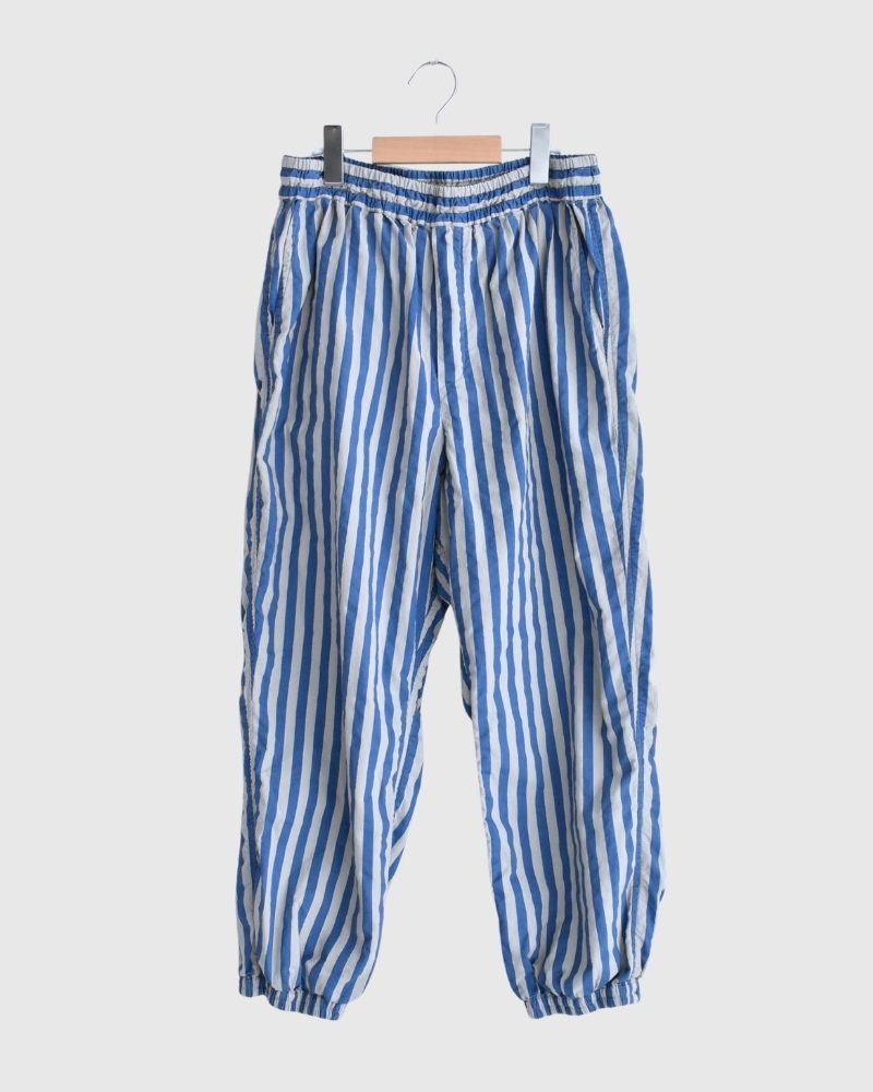 POPLIN WIDE STRIPE (OVERDYE) EASY PANTS MilkyGrey