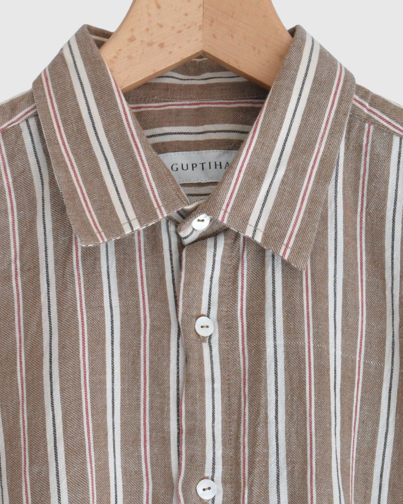 ベンガルストライプシャツ Brown