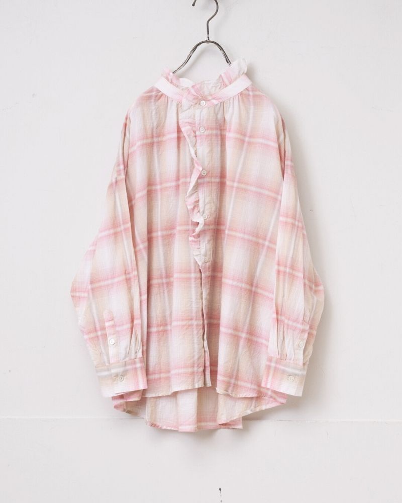 【予約】MS/F LA490 ライトマドラスフリルブラウス（8月初旬 - 8月中旬）