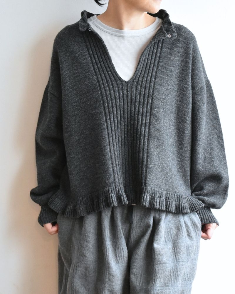 【予約】 F/W RS 028 スキッパーフリルニットプルオーバー（10月初旬 - 10月中旬）