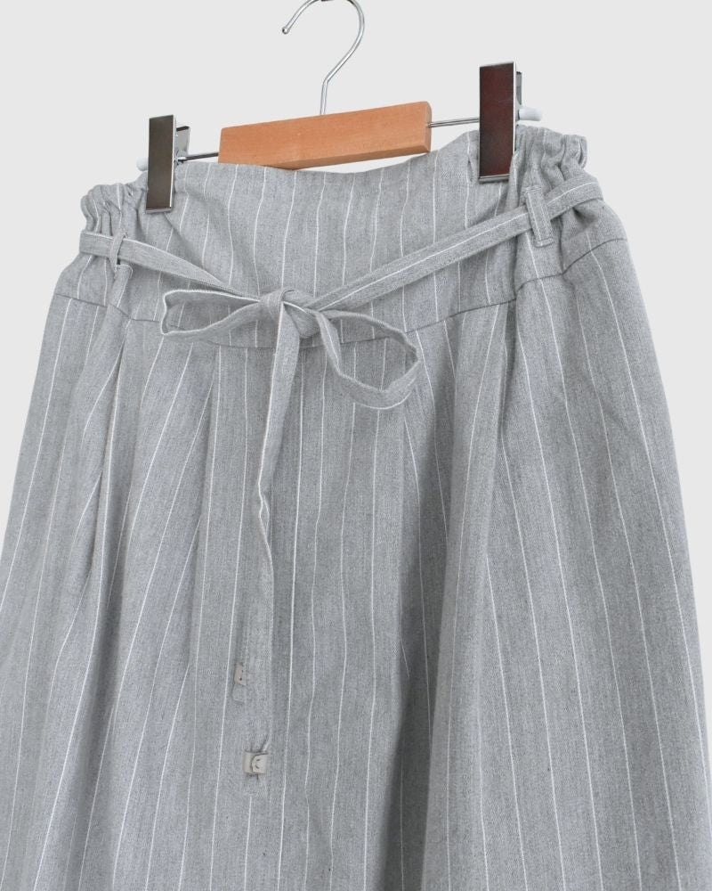 【sale】サロペットにもなるストライプスカート Gray