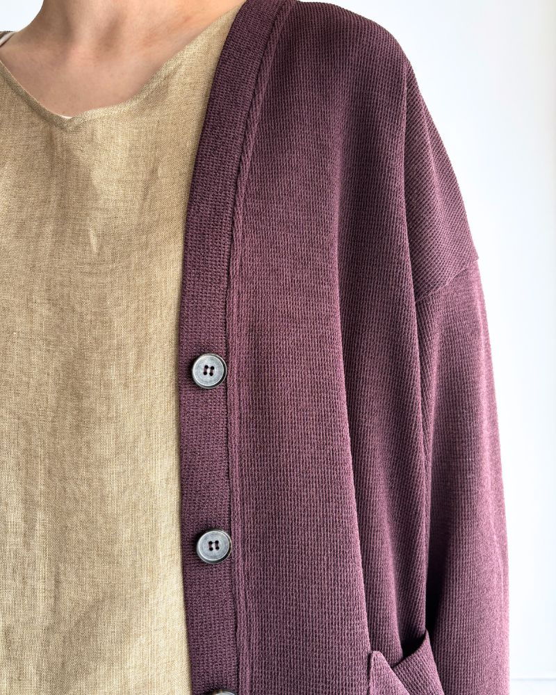 RANDOM WAFFLE カーディガン Burgundy