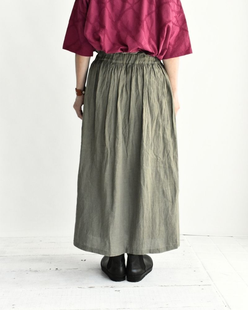 フレンチリネン スカート Khaki