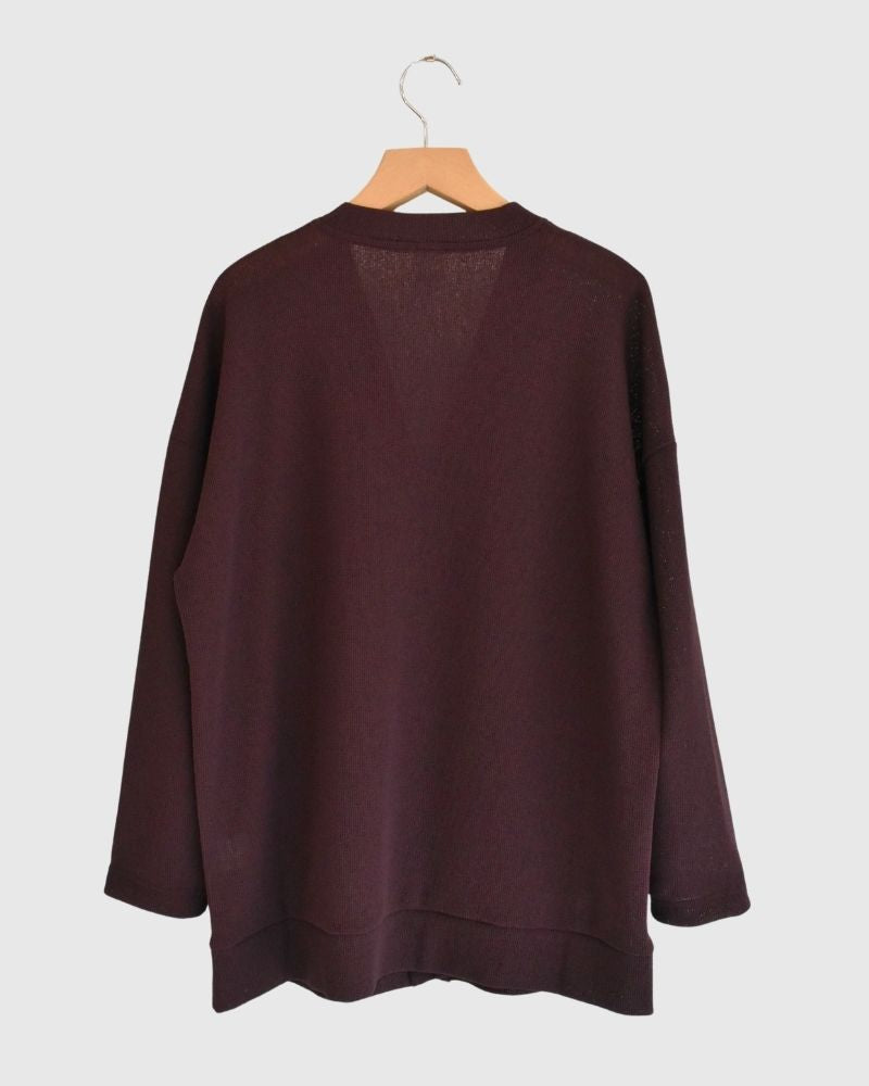 RANDOM WAFFLE カーディガン Burgundy