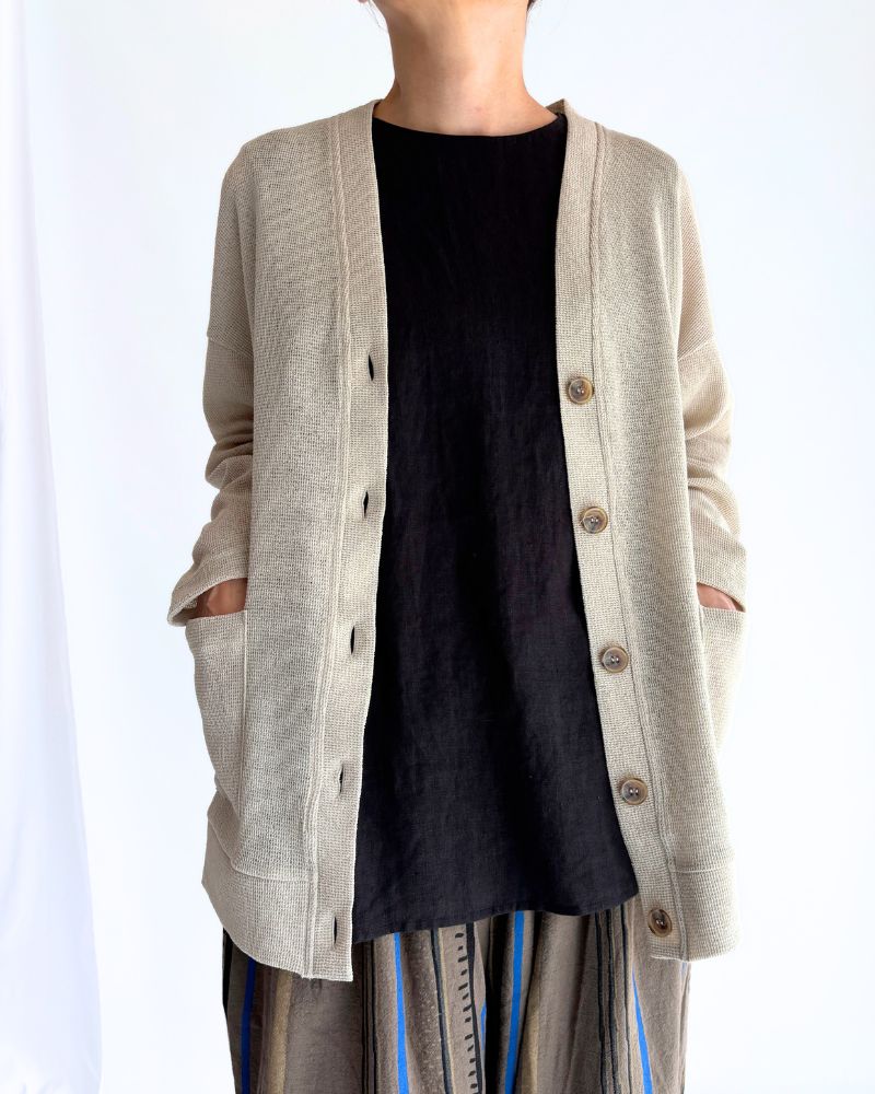 RANDOM WAFFLE カーディガン Beige