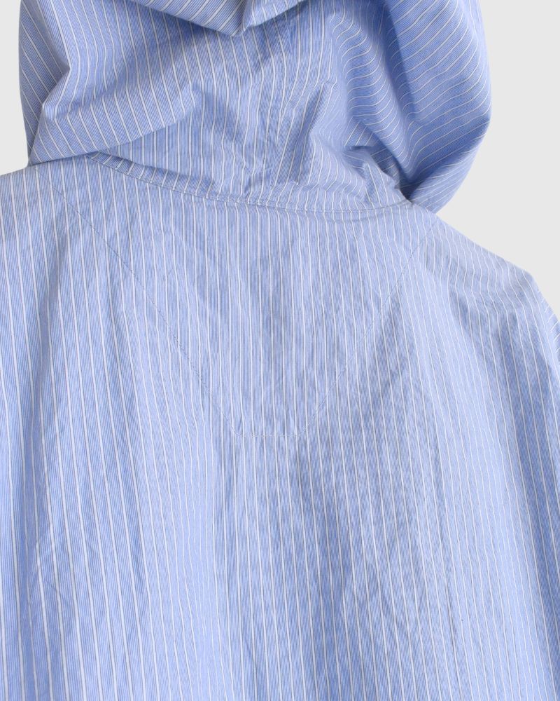 フーディシャツ White/Sax Stripe