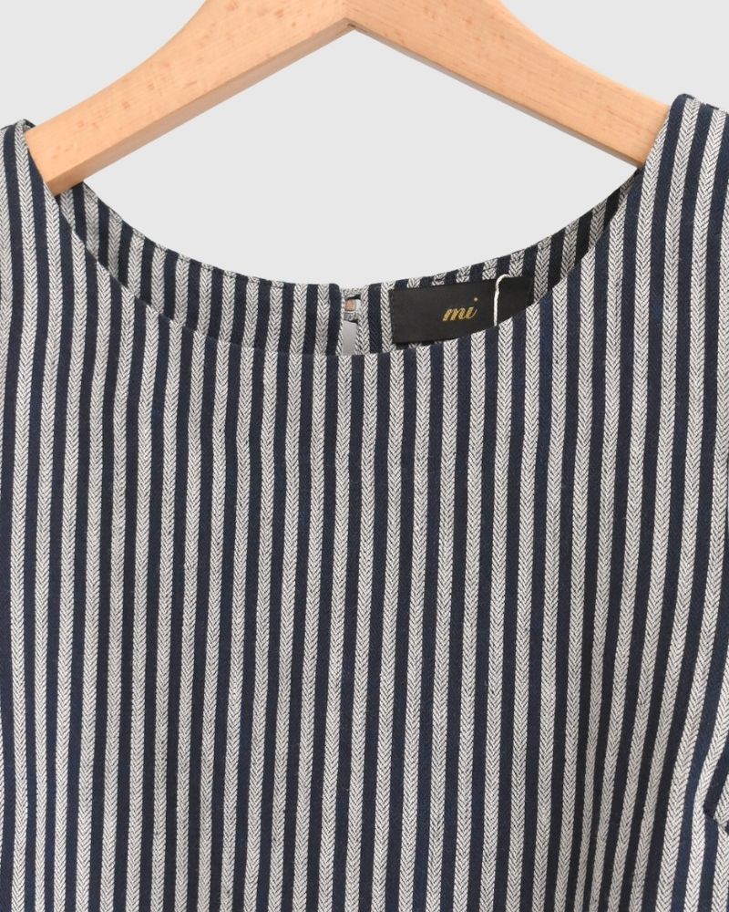 ノースリーブブラウス HerringboneStripe