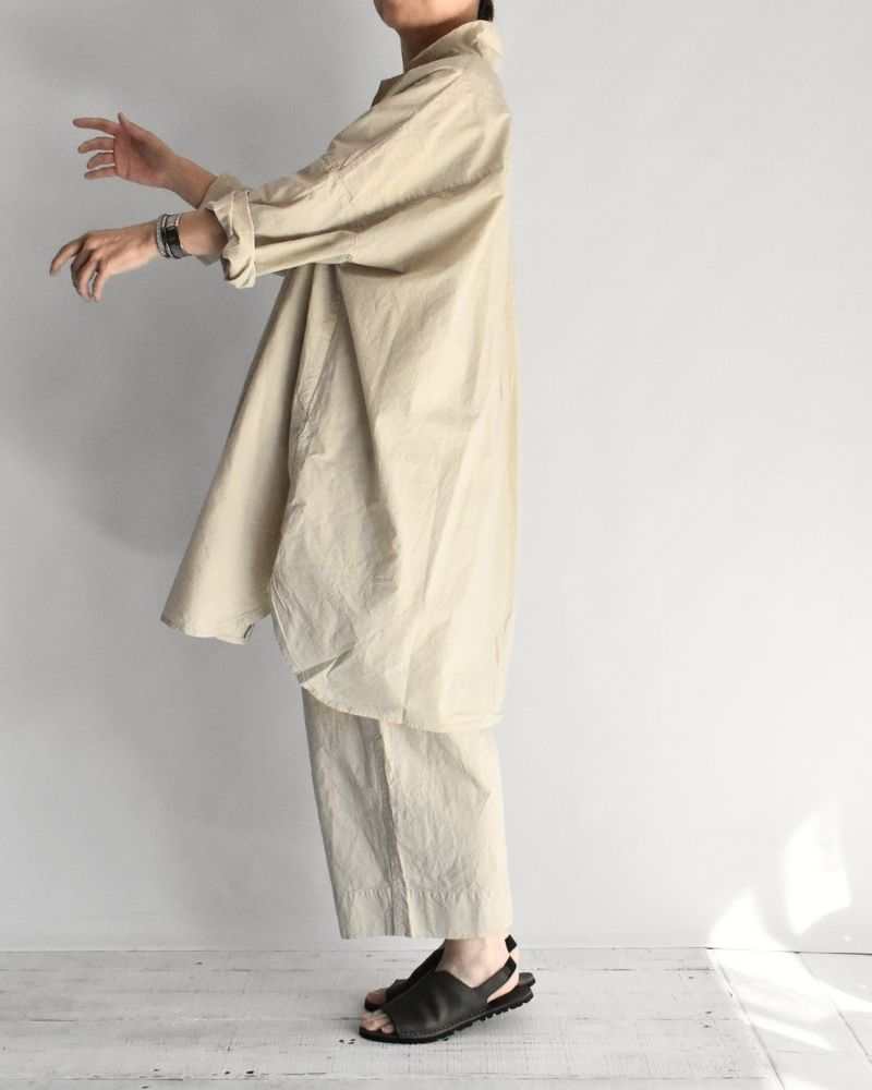 シュリンクオープンカラーシャツ Beige