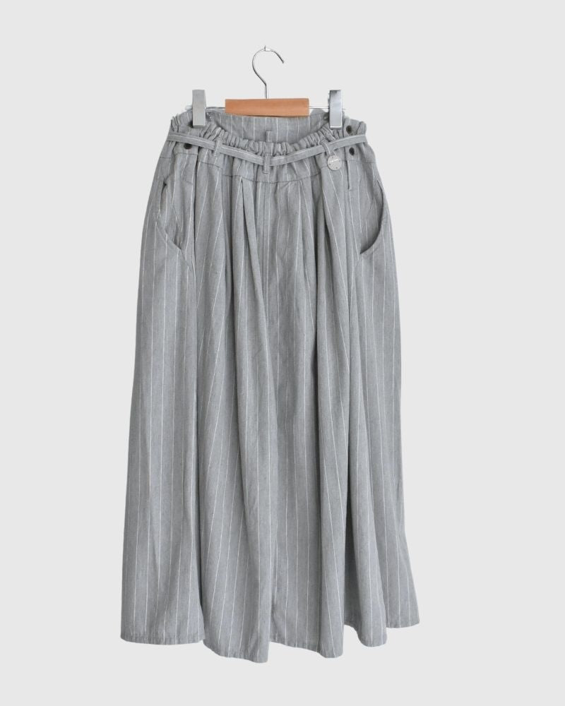 【sale】サロペットにもなるストライプスカート Gray