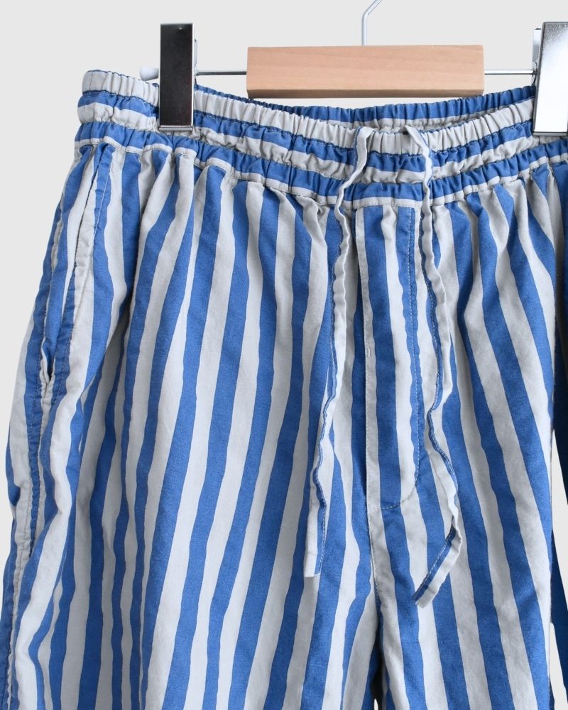 POPLIN WIDE STRIPE (OVERDYE) EASY PANTS MilkyGrey