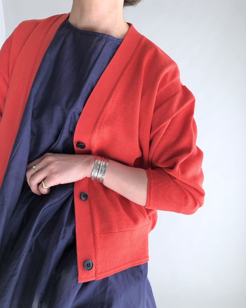 COVE Vネックショートカーディガン Orange