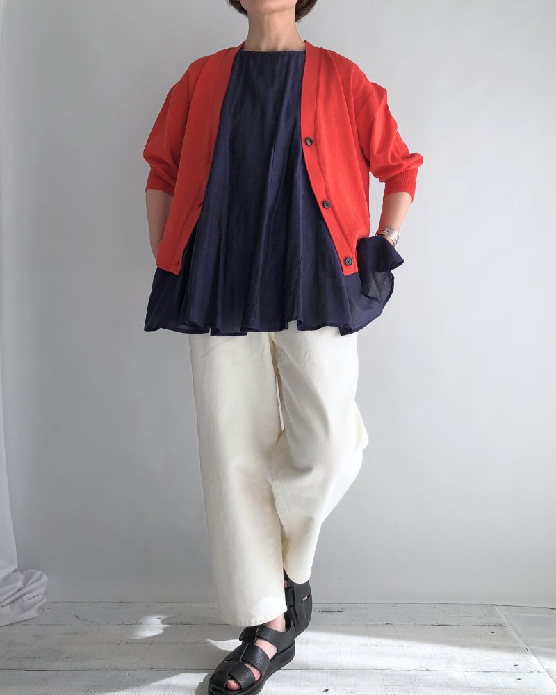COVE Vネックショートカーディガン Orange