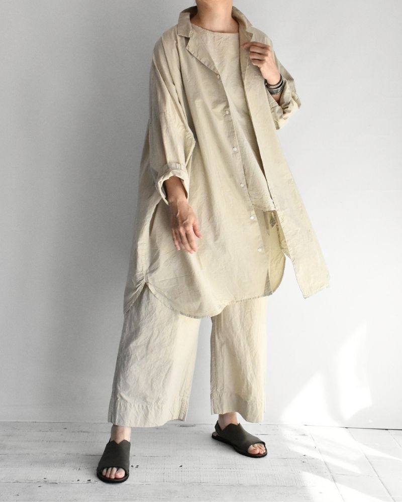 シュリンクオープンカラーシャツ Beige