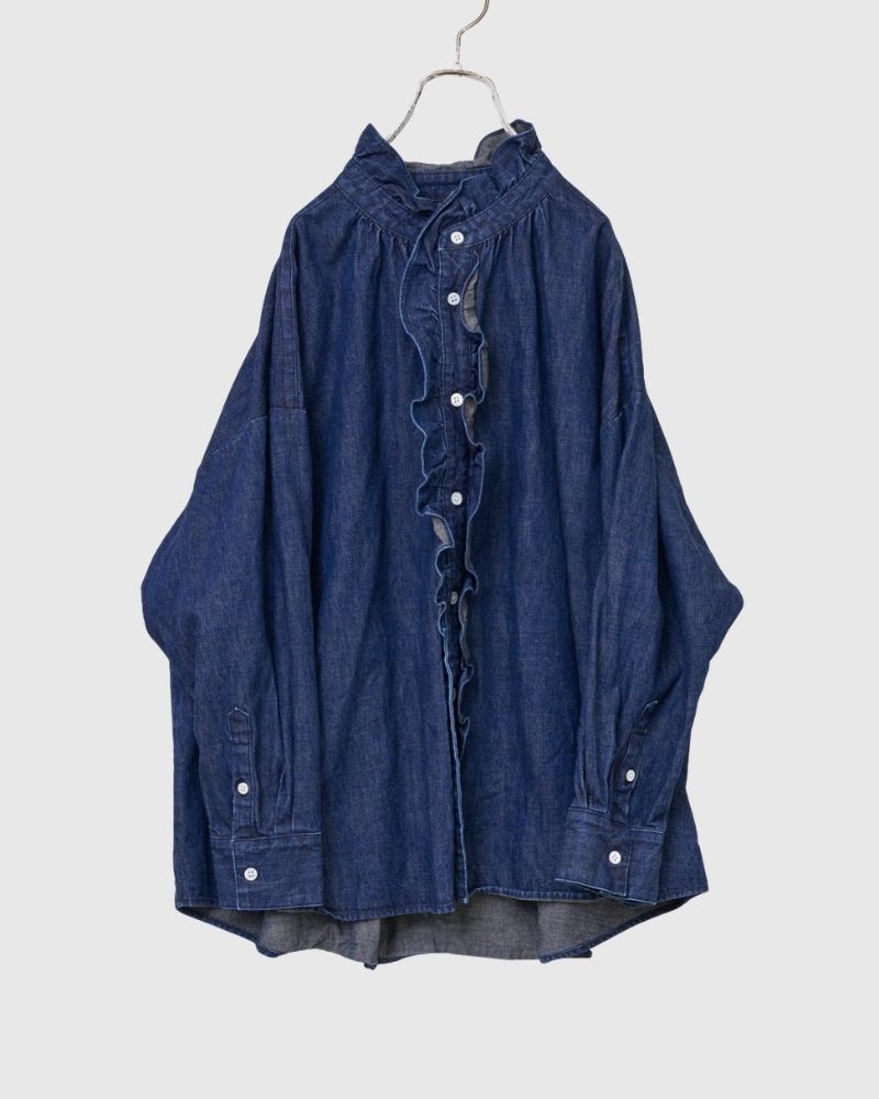 【予約】 F/W LA 518 オーディナリーデニムフリルブラウス（9月末 - 10月初旬）