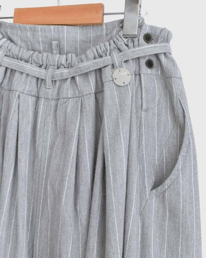 【sale】サロペットにもなるストライプスカート Gray