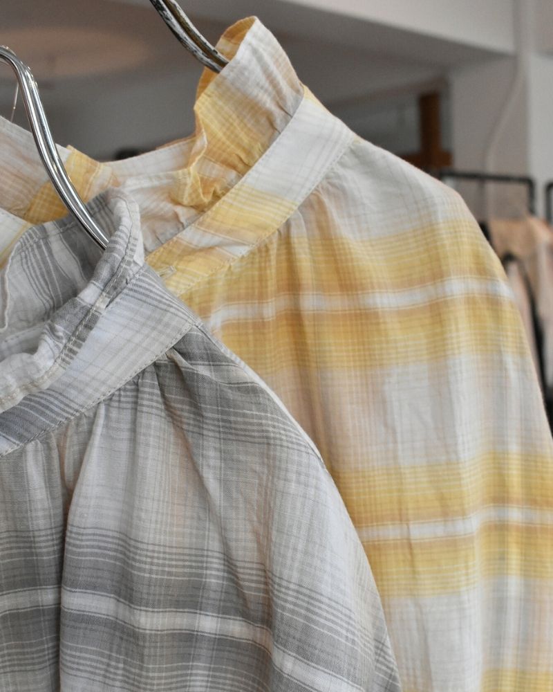 【予約】MS/F LA490 ライトマドラスフリルブラウス（8月初旬 - 8月中旬）