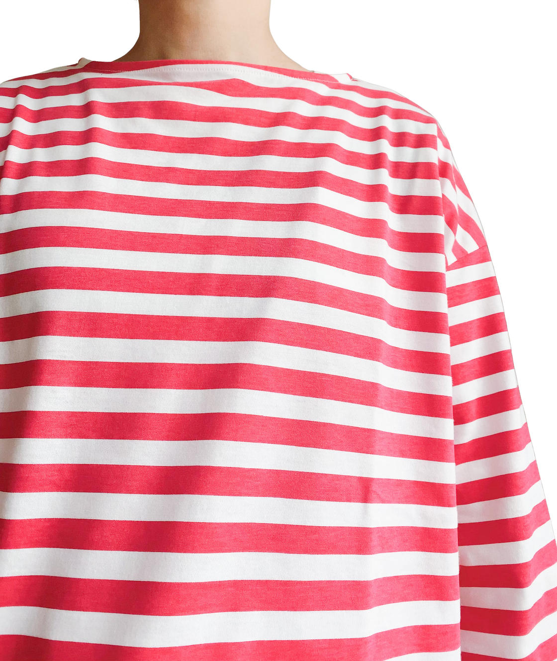 ORIGINAL PRINT BOADER WIDE PULL OVER in White-Pink