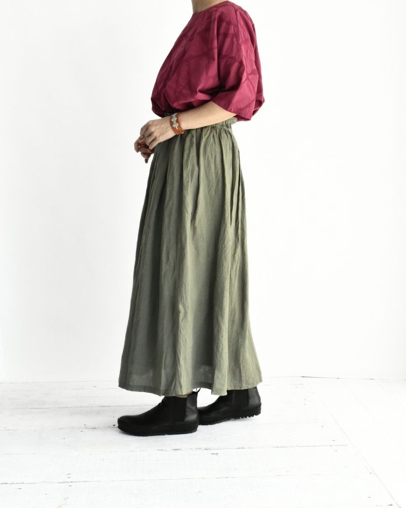 フレンチリネン スカート Khaki