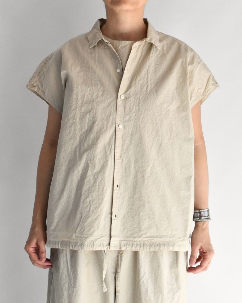 シュリンクフレンチスリーブシャツ Beige