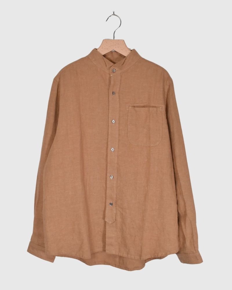 リネンキャンバス シャツ Camel