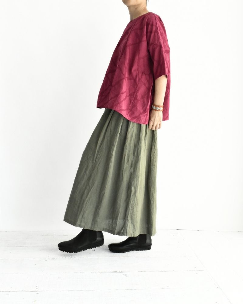 フレンチリネン スカート Khaki