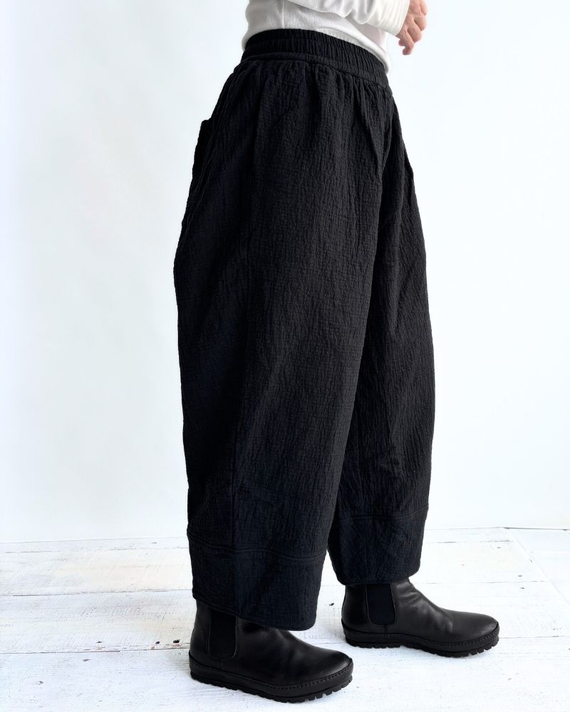 オリジナルランダムストライプキルト ヌーボーパンツ Black