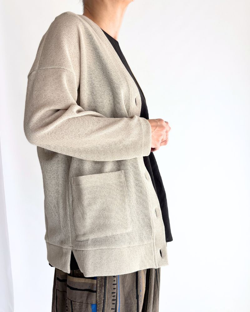 RANDOM WAFFLE カーディガン Beige