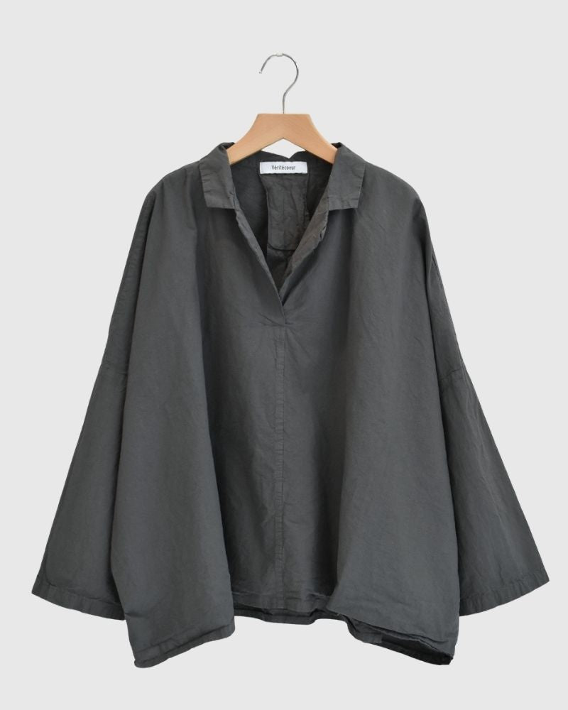 シュリンクプルオーバーシャツ Gray