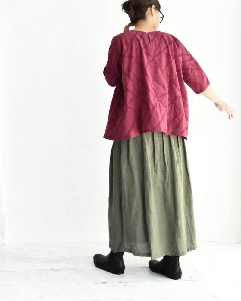 フレンチリネン スカート Khaki