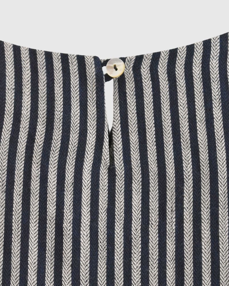 ノースリーブブラウス HerringboneStripe