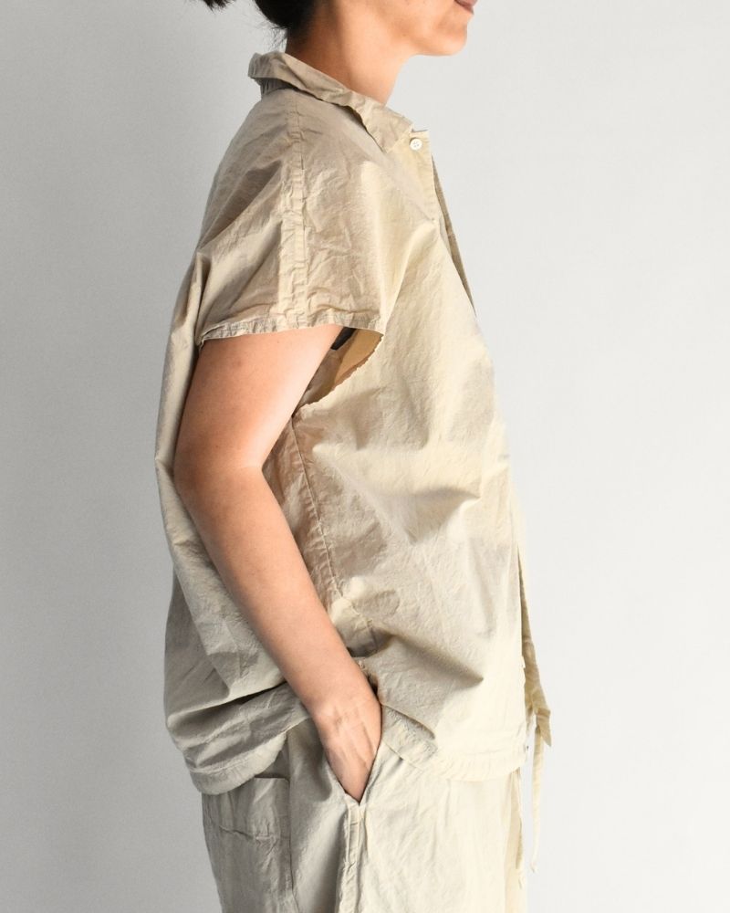 シュリンクフレンチスリーブシャツ Beige